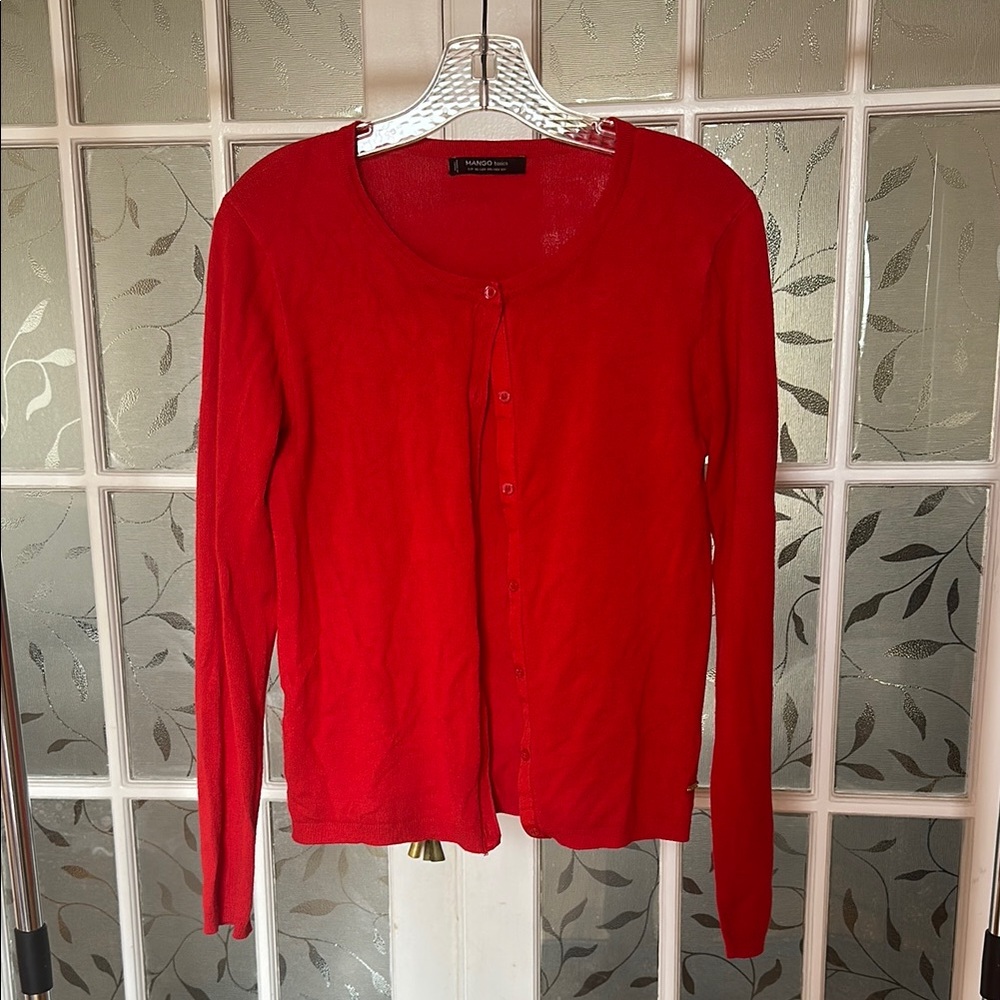 Mango Vibrant Red Cardigan
